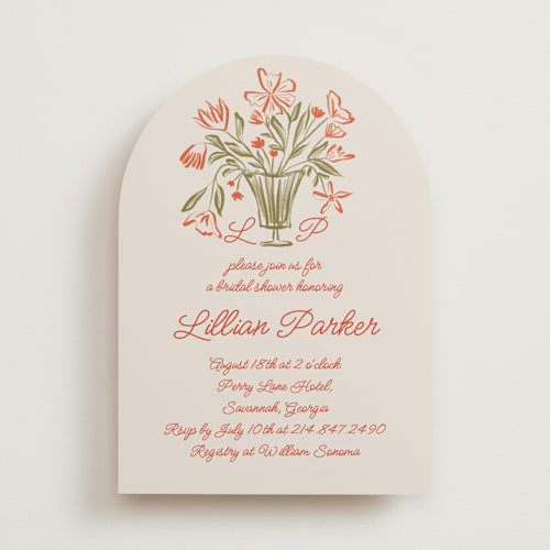 This is a poppy bridal shower invitations with standard by Maja Cunningham called flora printing on signature in standard