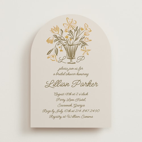 This is a sunshine bridal shower invitations with standard by Maja Cunningham called flora printing on signature in standard