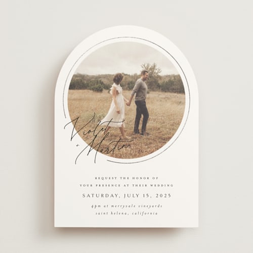 This is a silk foil stamped wedding invitations with foil pressed by Kelly Schmidt called encircled love printing on signature in standard