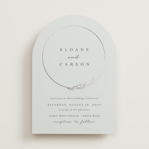 This is a mist foil stamped wedding invitations with foil pressed by Brianne Larsen called branched printing on signature in standard