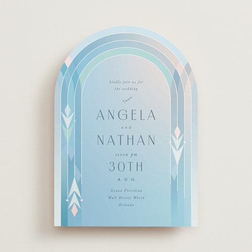 This is a frozen wedding invitations with standard by Lori Wemple called disney's frozen true love printing on signature in standard