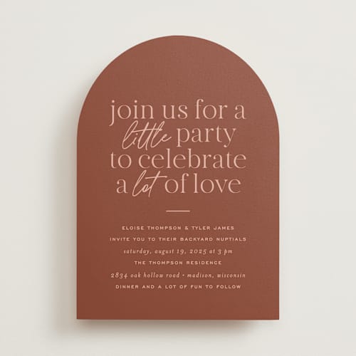 This is a sienna wedding invitations with standard by Jessica Corliss called little party big love printing on signature in standard