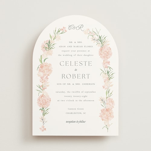 This is a bali wedding invitations with standard by Claudia Orengo called hydrangea printing on signature in standard