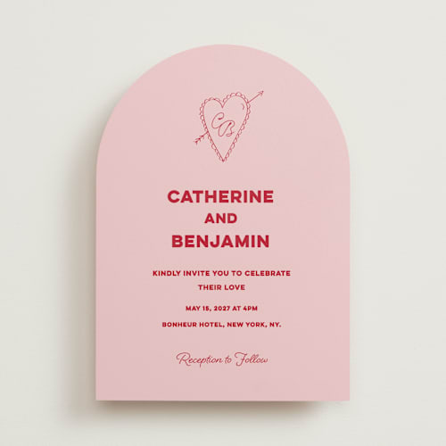 This is a cherry wedding invitations with standard by Helena Vitto called crazy little thing called love printing on signature in standard