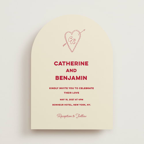 This is a strawberry wedding invitations with standard by Helena Vitto called crazy little thing called love printing on signature in standard