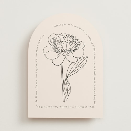 This is a buttercream wedding invitations with standard by Claudia Orengo called belle rose printing on signature in standard