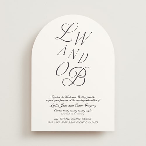 This is a linen wedding invitations with standard by Baumbirdy called luxe printing on signature in standard