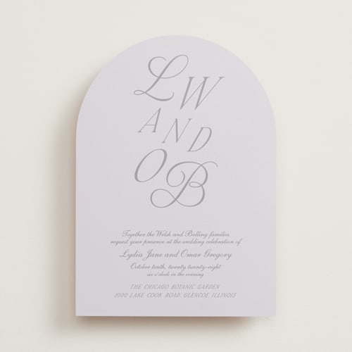 This is a plum swirl wedding invitations with standard by Baumbirdy called luxe printing on signature in standard