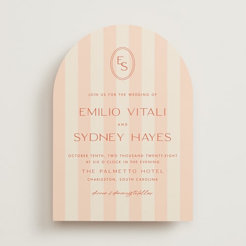 This is a spritz wedding invitations with standard by Ellen Schlegelmilch called palmetto printing on signature in standard