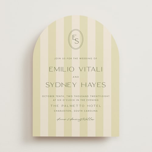 This is a lime wedding invitations with standard by Ellen Schlegelmilch called palmetto printing on signature in standard