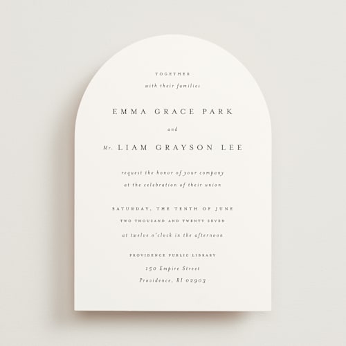This is a classic white wedding invitations with standard by Design Lotus called a thousand years printing on signature in standard