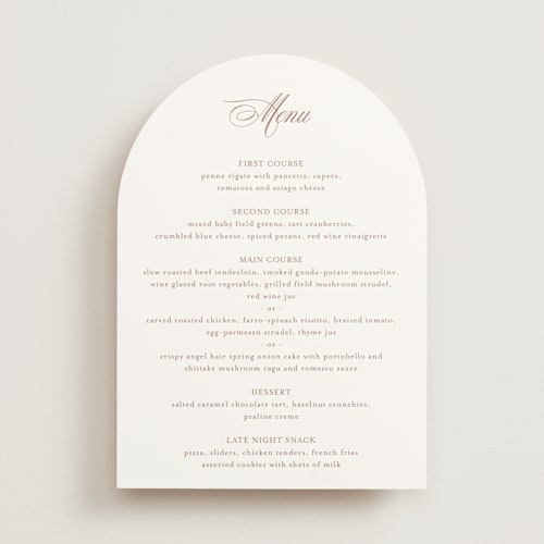 This is a antique rose menu cards with standard by Jennifer Postorino called empire printing on signature in 5x7