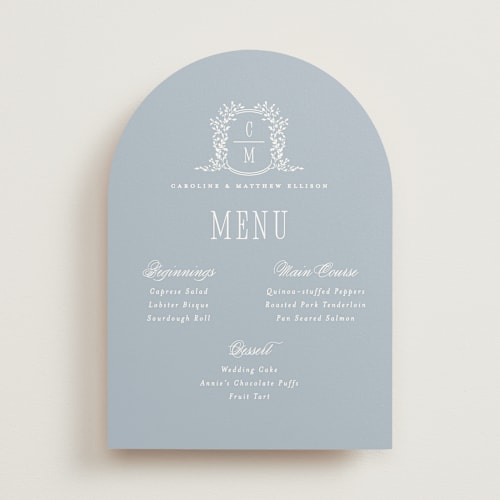 This is a powder menu cards with standard by Erin L. Wilson called hartford printing on signature in standard