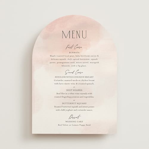 This is a blush menu cards with standard by Itsy Belle Studio called first light printing on signature in standard