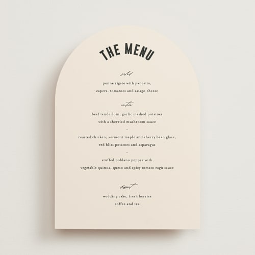 This is a cream menu cards with standard by Pixel and Hank called spin printing on signature in standard