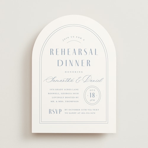 This is a sky rehearsal dinner invitations with standard by Kristen Smith called classic edge printing on signature in standard