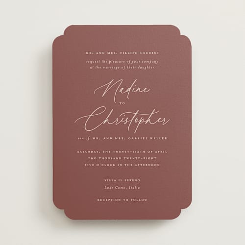 This is a chestnut wedding invitations with standard by chocomocacino called spiku printing on signature in standard