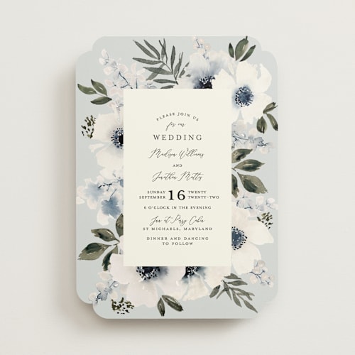 This is a marine wedding invitations with standard by Chris Griffith called nantucket romance printing on signature in standard