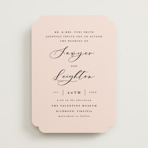 This is a blush wedding invitations with standard by Carly Reed Walker called eternal printing on signature in standard