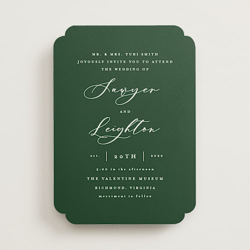 This is a greenery wedding invitations with standard by Carly Reed Walker called eternal printing on signature in standard