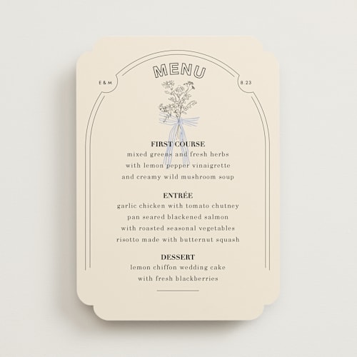 This is a daisy menu cards with standard by Baumbirdy called sealed printing on signature in 5x7