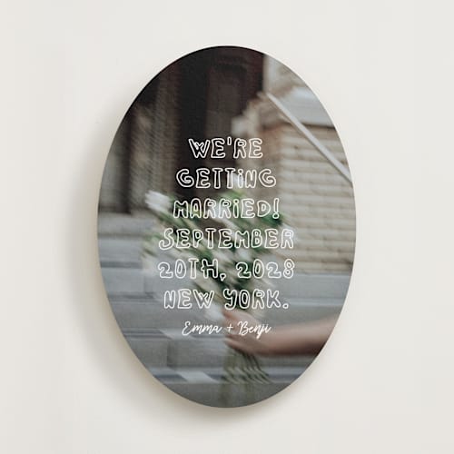 This is a vanilla save the date with standard by Helena Vitto called cool kids printing on recycled smooth signature in standard