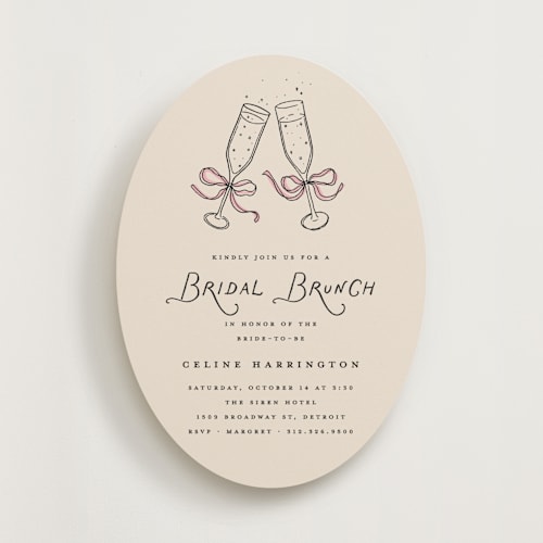 This is a rose bridal shower invitations with standard by Pixel and Hank called bubbly brunch printing on signature in standard