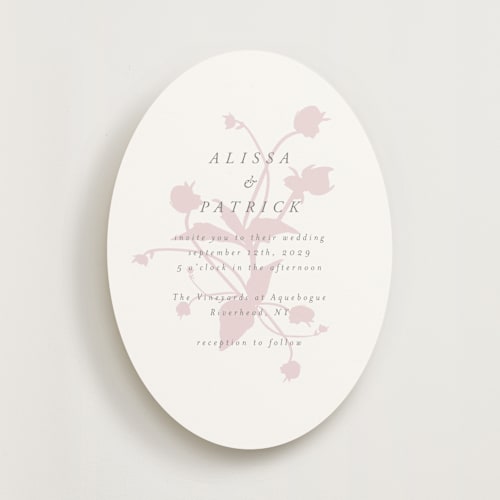 This is a blush wedding invitations with standard by AK Graphics called autumnal printing on signature in standard