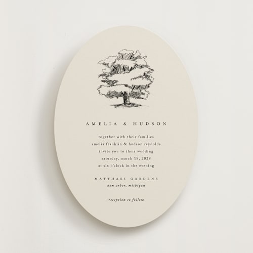 This is a dove wedding invitations with standard by Amy Kross called white oak printing on signature in standard