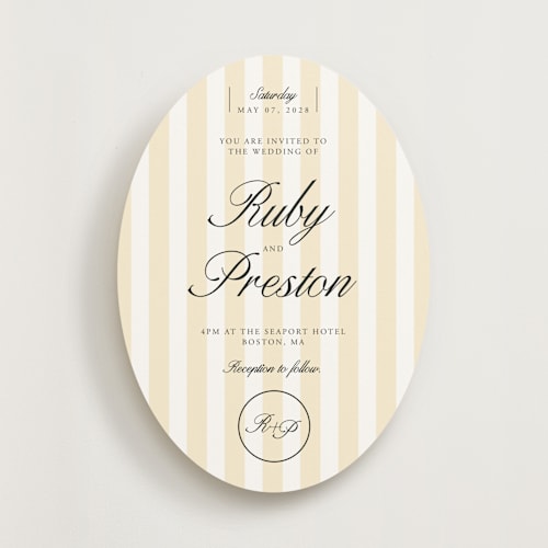 This is a sunshine wedding invitations with standard by Jen Ramsey called elegant and formal printing on signature in standard