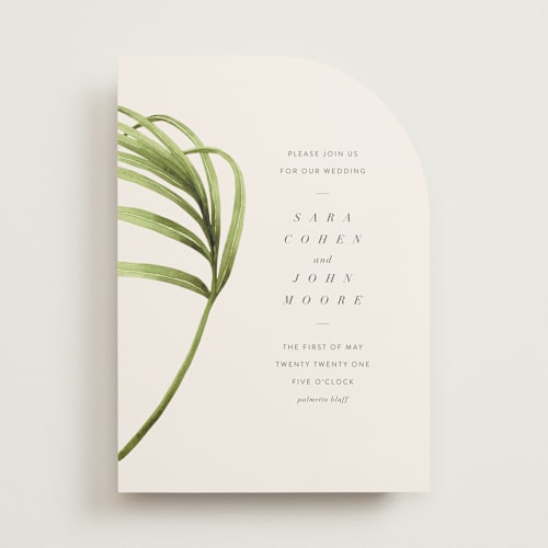 This is a palmetto wedding invitations with standard by kelli hall called palmetto printing on signature in standard