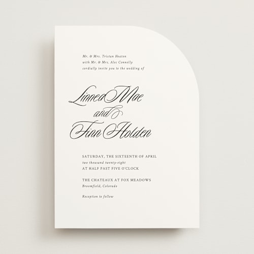 This is a linen wedding invitations with standard by Cindy Reynolds called sophistique printing on signature in standard