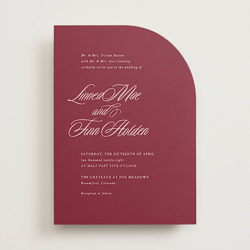 This is a merlot wedding invitations with standard by Cindy Reynolds called sophistique printing on signature in standard