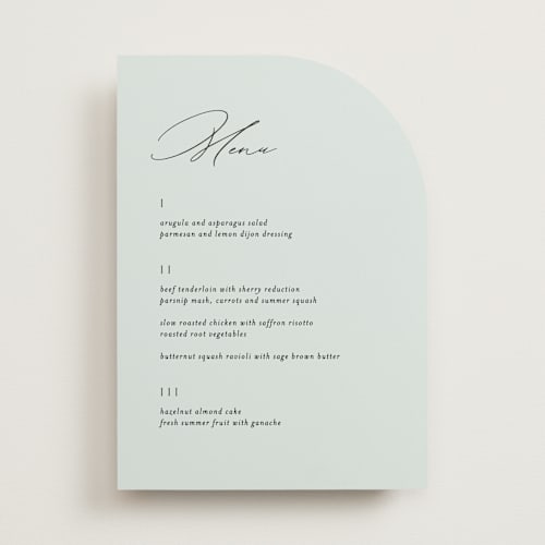 This is a sky menu cards with standard by Kelly Schmidt called merryvale printing on signature in 5x7