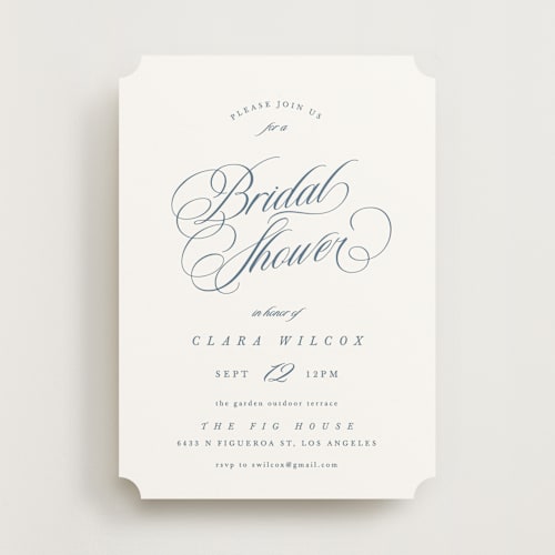 This is a coastal bridal shower invitations with standard by Kelly Schmidt called clara printing on signature in standard