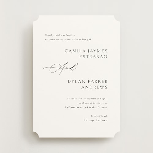 This is a onyx wedding invitations with standard by Jennifer Postorino called graceful printing on signature in standard