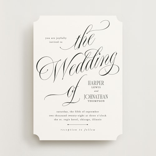 This is a diamond wedding invitations with standard by Kate Ahn called mirin printing on signature in standard