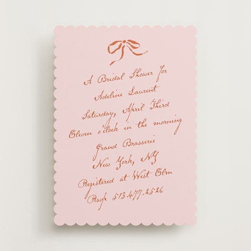 This is a poppy bridal shower invitations with standard by Susan Zinader called classique printing on signature in standard