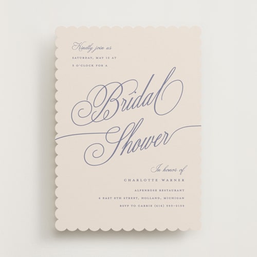 This is a luna blue bridal shower invitations with standard by Pixel and Hank called elegant moon printing on signature in standard