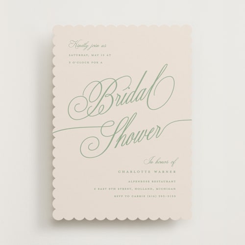 This is a clover bridal shower invitations with standard by Pixel and Hank called elegant moon printing on signature in standard