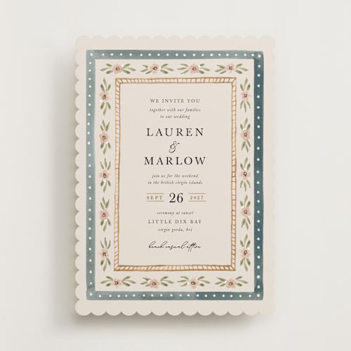 This is a sea wedding invitations with standard by leslie hamer called americana printing on signature in standard