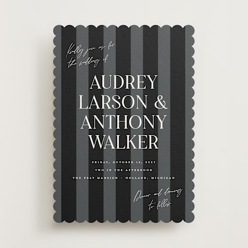 This is a noir wedding invitations with standard by Pixel and Hank called ambrosial printing on signature in standard