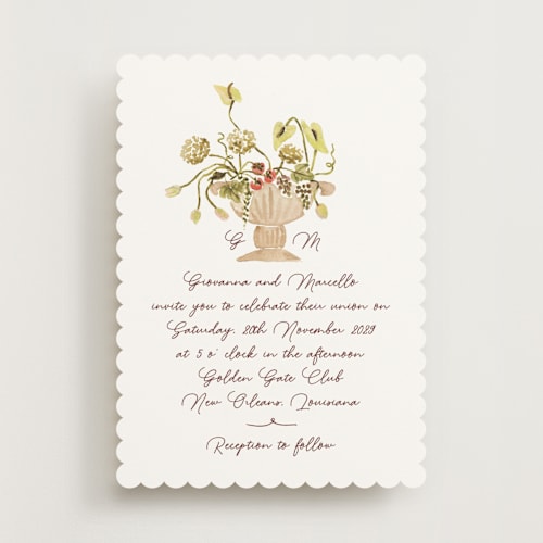 This is a marsh wedding invitations with standard by Pati Cascino called barolo printing on signature in standard