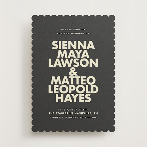 This is a onyx wedding invitations with standard by Ellen Schlegelmilch called sienna printing on signature in standard