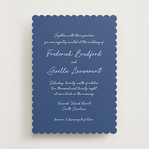 This is a santorini wedding invitations with standard by chocomocacino called strazzate printing on signature in standard