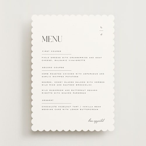 This is a diamond menu cards with standard by Heather Cairl called clarity printing on signature in 5x7