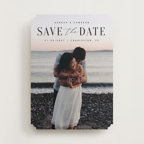 This is a ink save the date with standard by Zani van Zyl called danielle printing on recycled smooth signature in standard