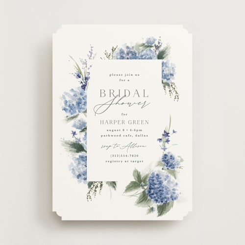 This is a sky bridal shower invitations with standard by Kate Ahn called english garden printing on signature in standard