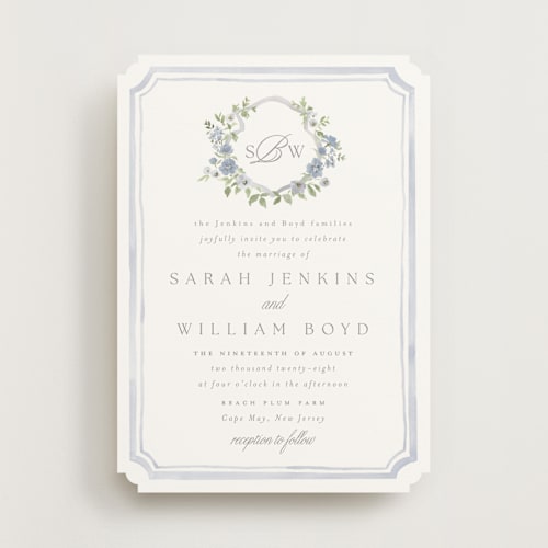 This is a sky wedding invitations with standard by Everett Paper Goods called chelsea printing on signature in standard