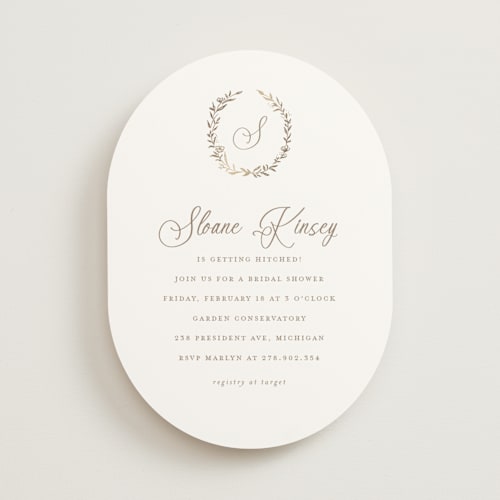 This is a ice bridal shower invitations with foil pressed by chocomocacino called manouti printing on signature in standard